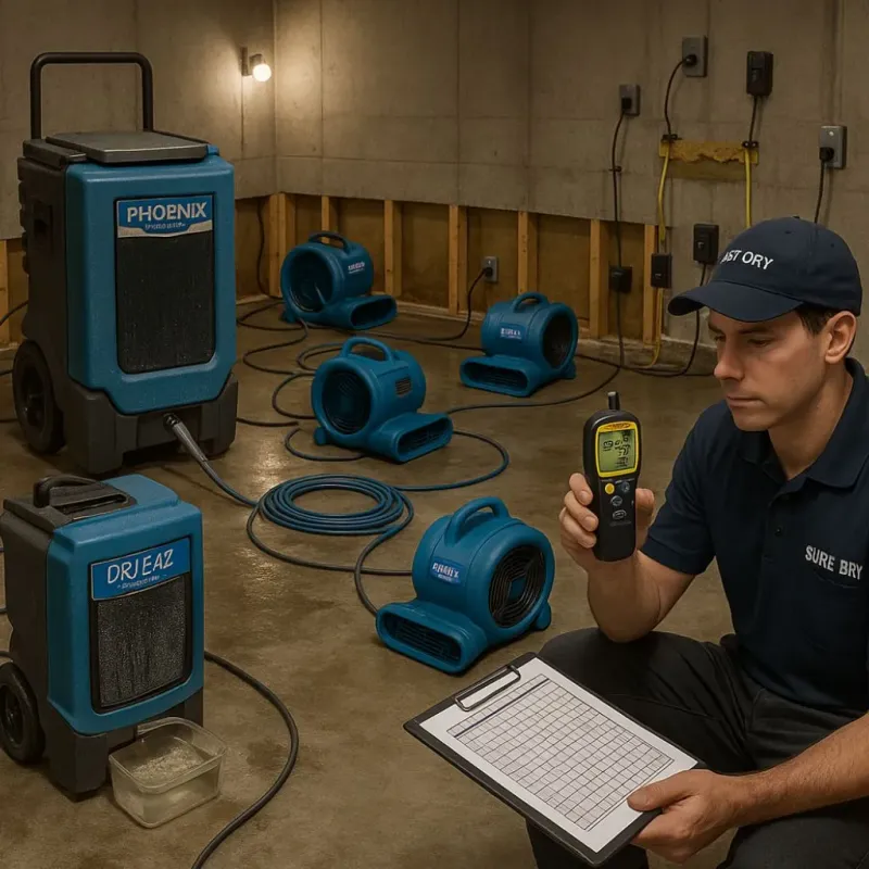 Structural Drying and Dehumidification process in Lebanon South, PA